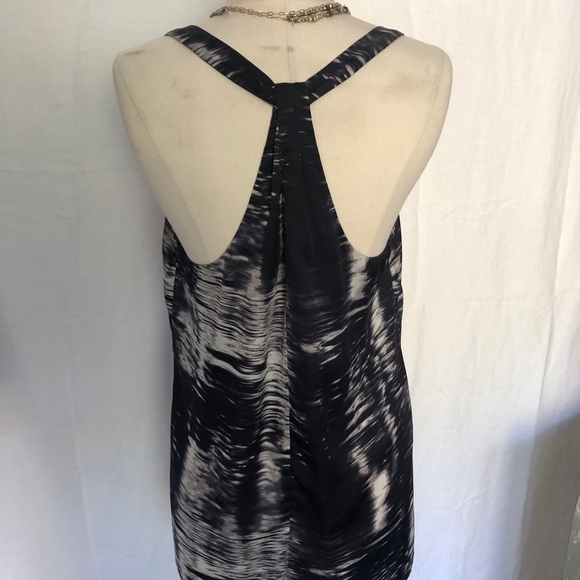 BCBGMaxAzria Tank Top Edita brush stroke pattern size M black and grey - Picture 2 of 9